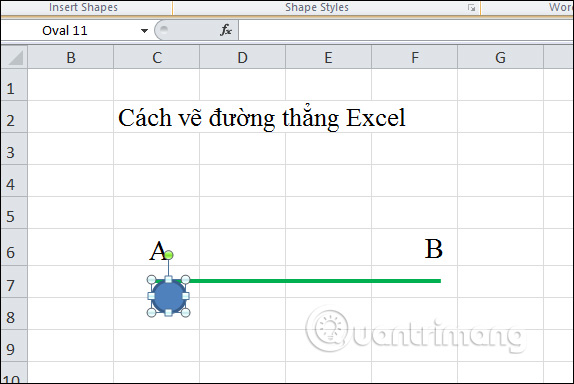 Picture 13 of How to draw a straight line, draw an arrow in Excel