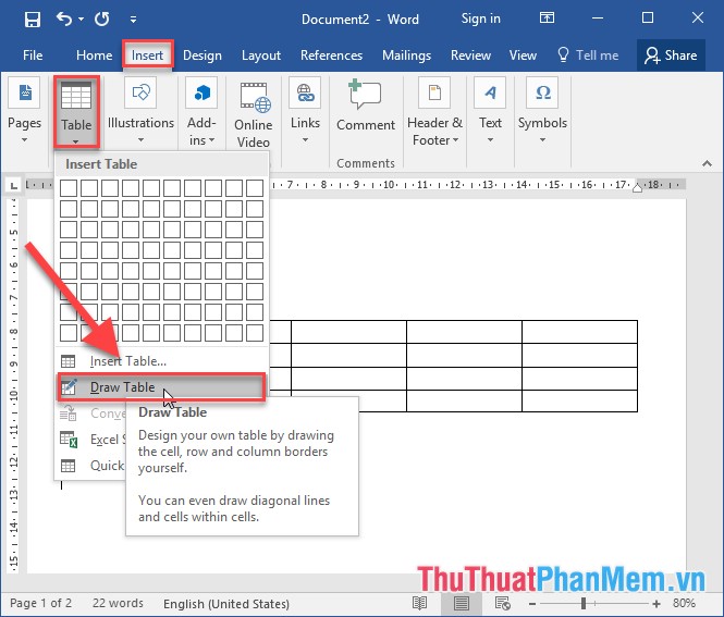 How To Draw A Table Add Edit And Delete Columns In A Table In Word 16