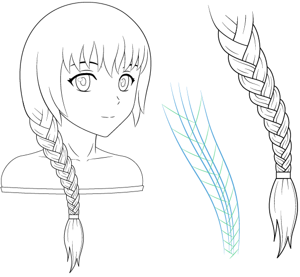 How To Draw Braided Hair Braids For Anime Manga Characters Very Easily