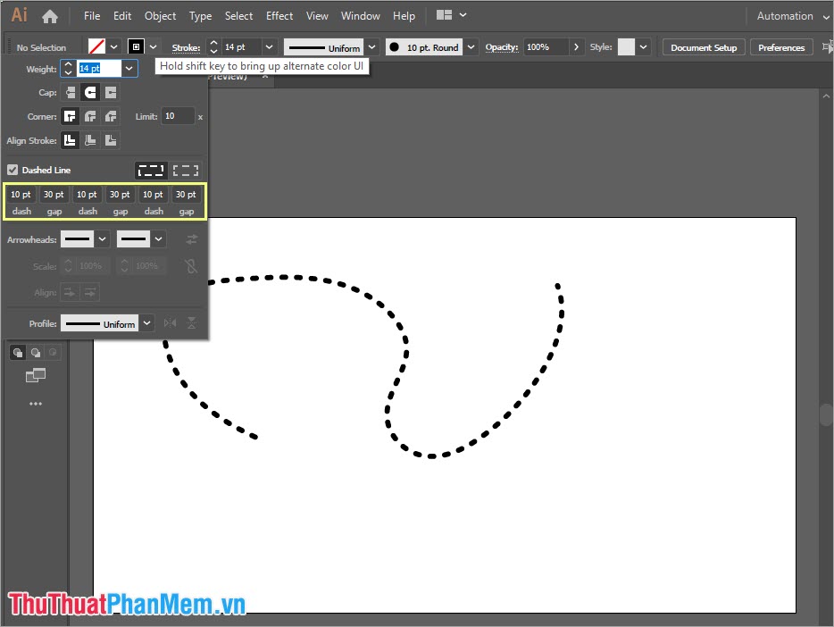 How to draw dashed lines in AI Picture 5