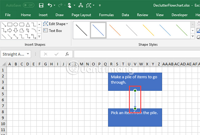 How to draw flow charts in Excel - TipsMake.com