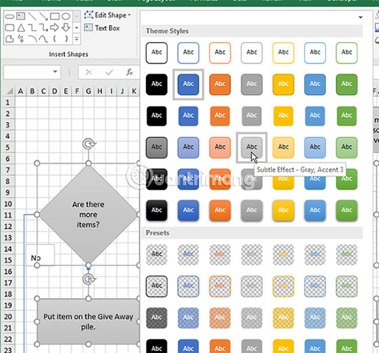 How to draw flow charts in Excel - TipsMake.com