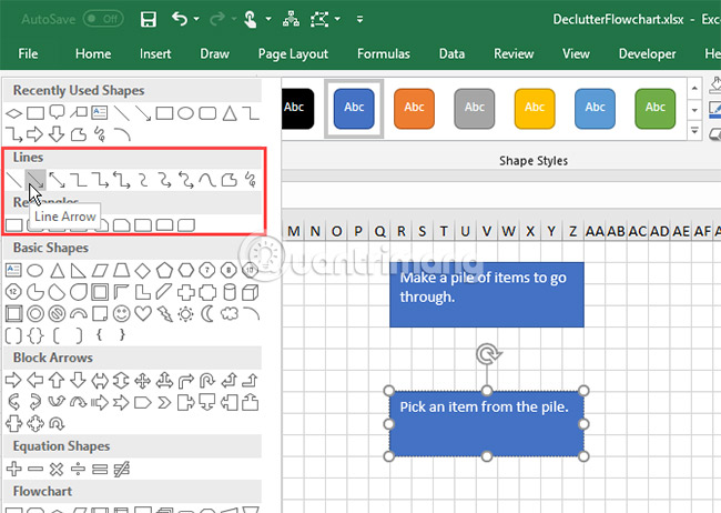 How to draw flow charts in Excel Picture 9
