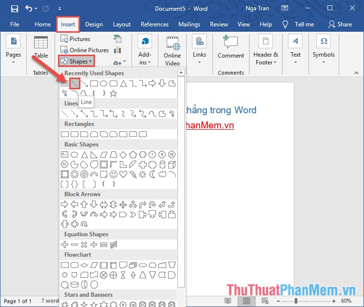 Hướng dẫn Cách vẽ sơ đồ đoạn thẳng trong word 2007 đơn giản và nhanh chóng