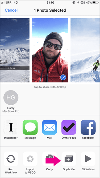 How to duplicate, create copies of images and videos on iPhone phones Picture 4