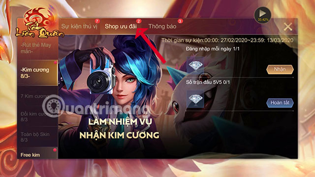 How to earn Lien Lien diamonds and exchange diamonds for costumes Picture 1