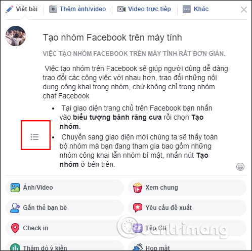 How to edit the article format in the Facebook group Picture 3