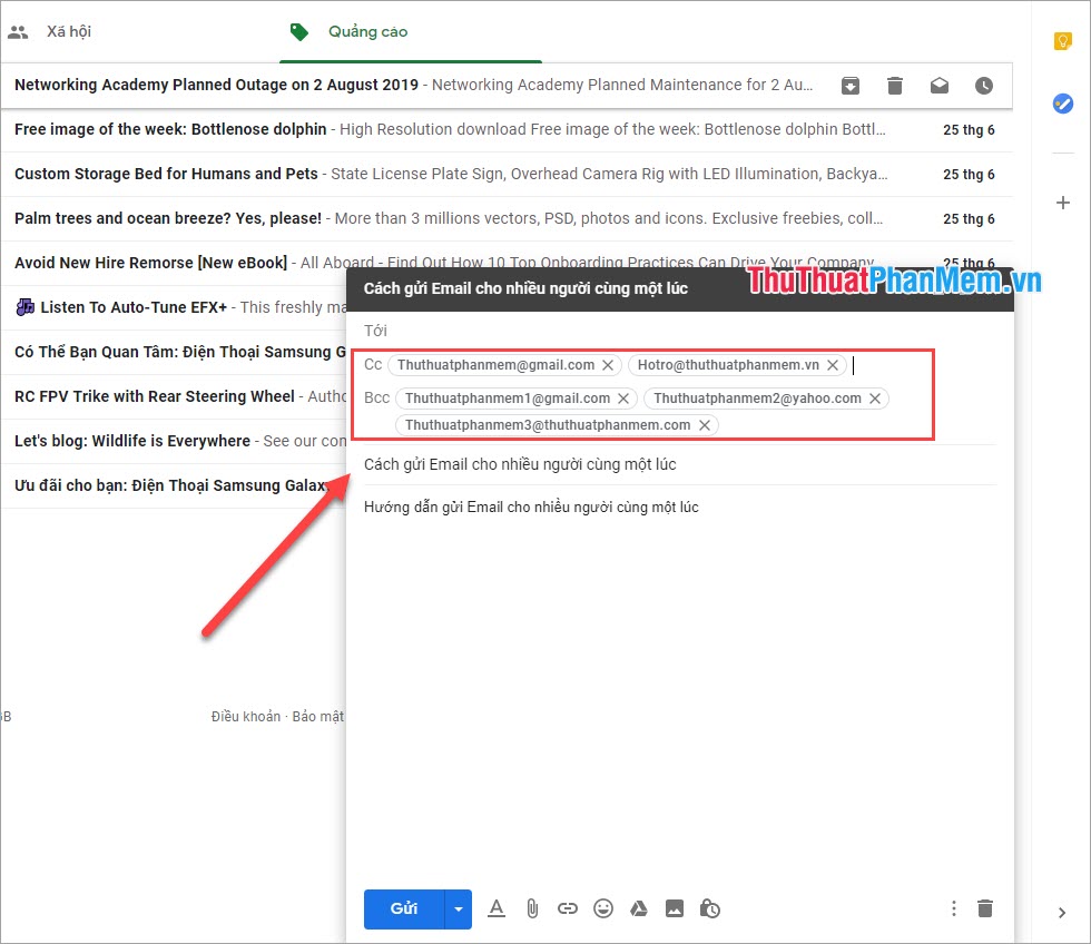 How to email multiple people at the same time on Gmail Picture 7