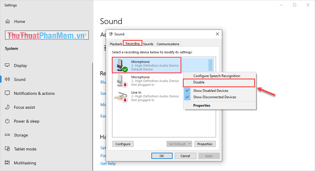 How to enable and disable Micro on Windows 10 Picture 8