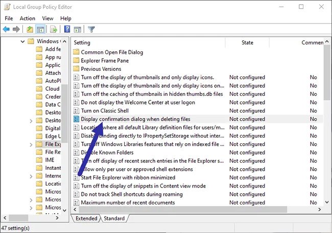 How to enable / disable the delete delete confirmation dialog box Picture 2