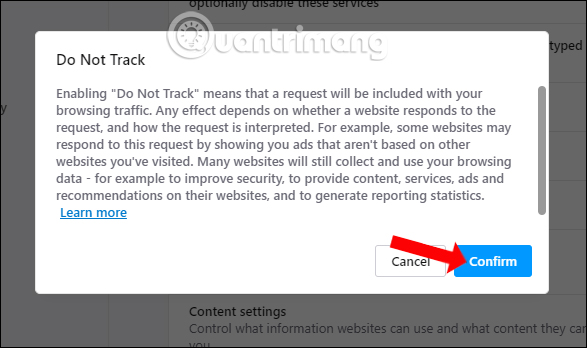 How to enable Do Not Track mode on the browser Picture 14