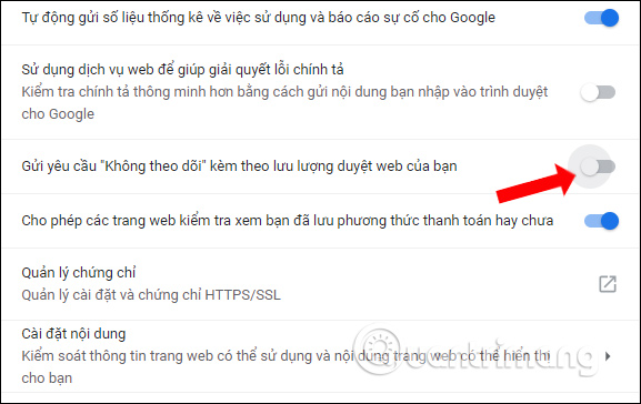 How to enable Do Not Track mode on the browser Picture 3