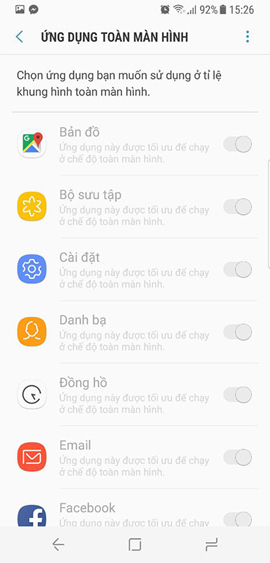 How to enable full screen mode for applications on Galaxy S8 Picture 4