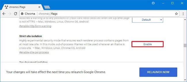 How to enable Site Isolation security feature on Chrome Picture 2