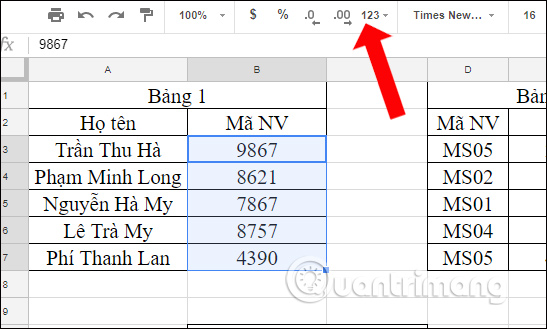 How to enter 0 in Google Sheets - TipsMake.com