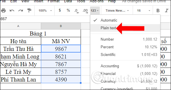 How to enter 0 in Google Sheets Picture 3