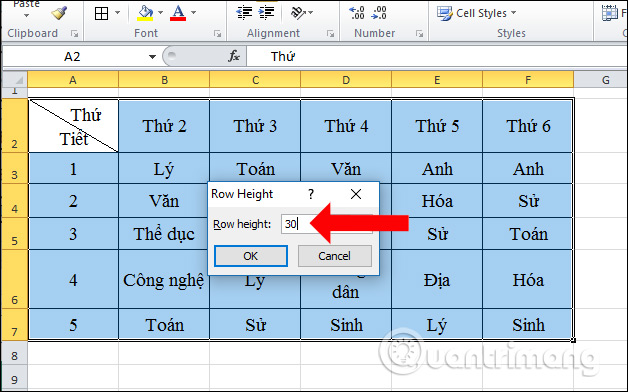 How to equalize line, column, and cell sizes in Excel - TipsMake.com