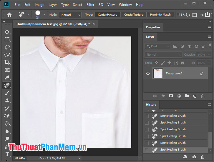 How to erase stains on photos, cleaning photos in Photoshop Picture 4