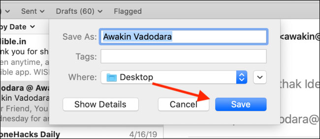 How to export emails from Mail to Note on Mac Picture 2