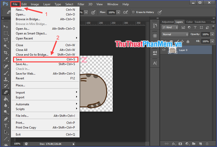 How to export photos, save photos in Photoshop Picture 1
