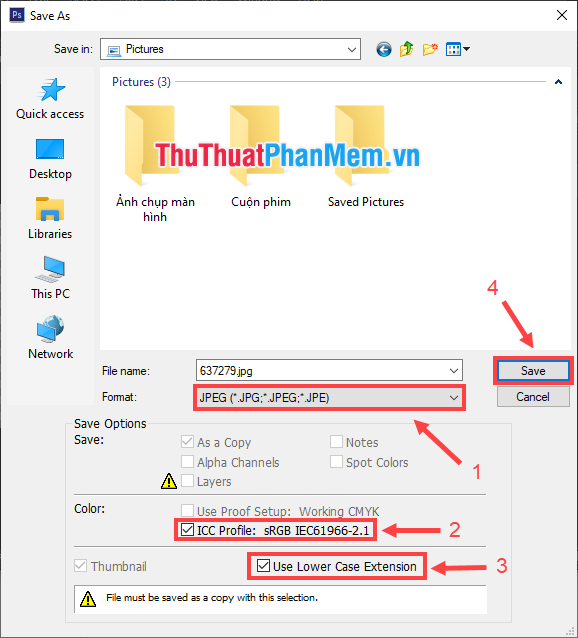 How to export photos, save photos in Photoshop Picture 5