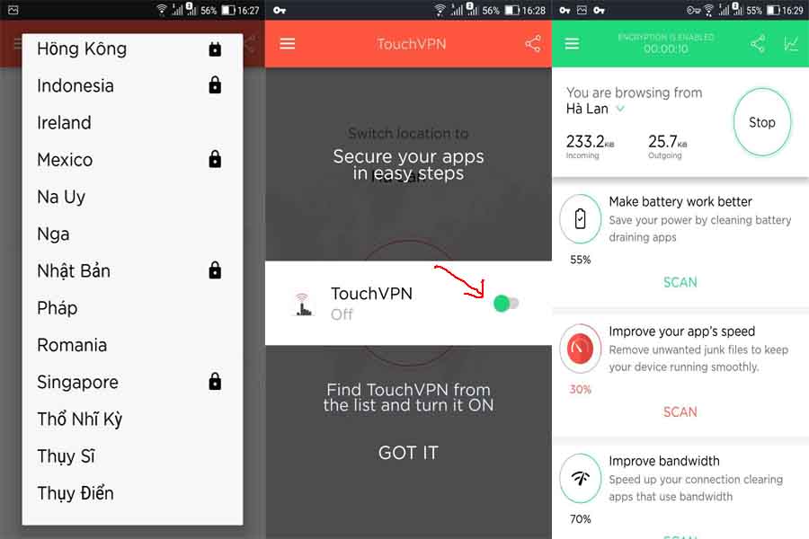 How to Fake IP on phone with 1111, Touch VPN, Turbo VPN Picture 8