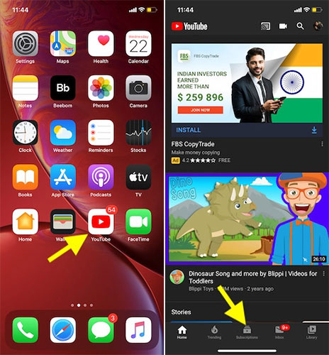 How to filter YouTube subscription data sources on iPhone and iPad Picture 3