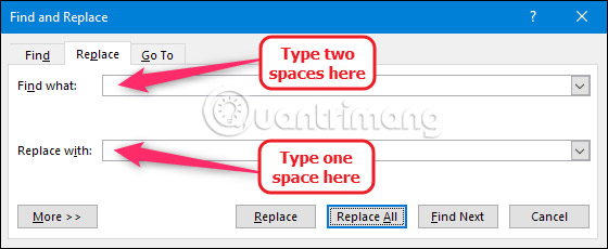 How to find and delete 2 blank spaces in Microsoft Word Picture 3