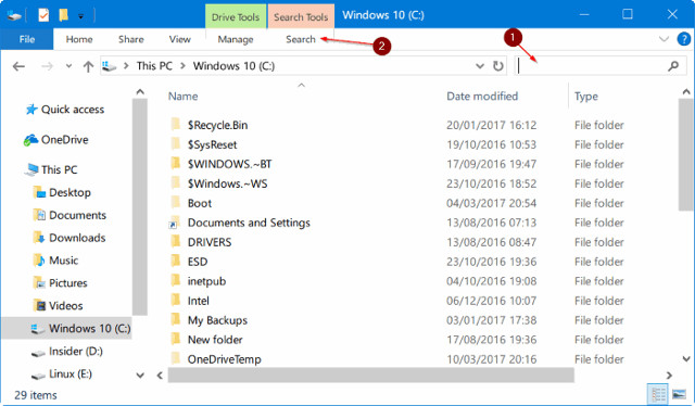 find large files windows 8