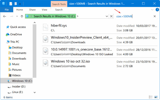 How to find large files on Windows 10 Picture 5
