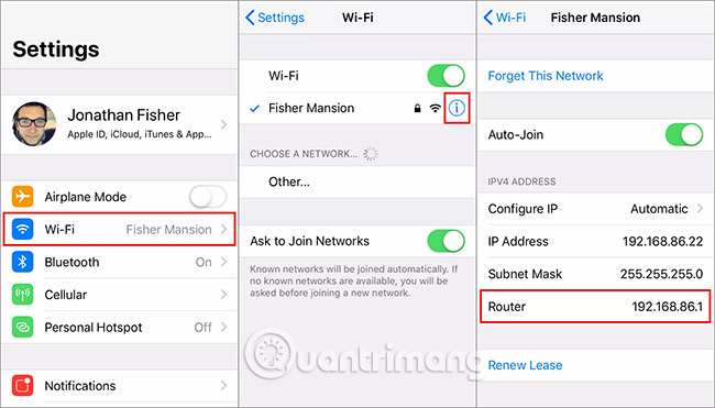 How to find the default gateway IP address Picture 6