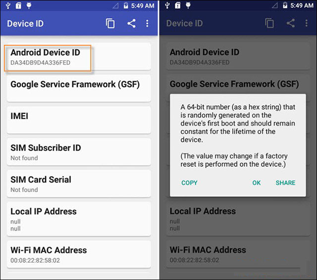 How to find the ID of the Android phone - TipsMake.com