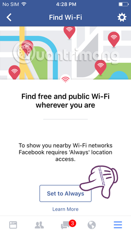 How to find WiFi hotspot on Facebook application Picture 4