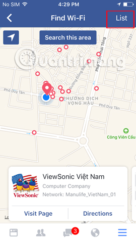 How to find WiFi hotspot on Facebook application Picture 6
