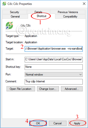 How to fix Coc Coc error is not accessible Picture 2