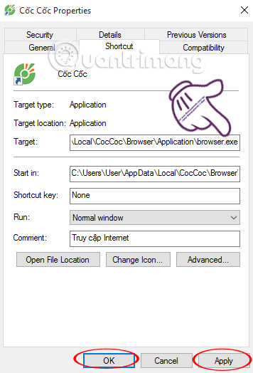 How to fix Coc Coc error is not accessible Picture 6