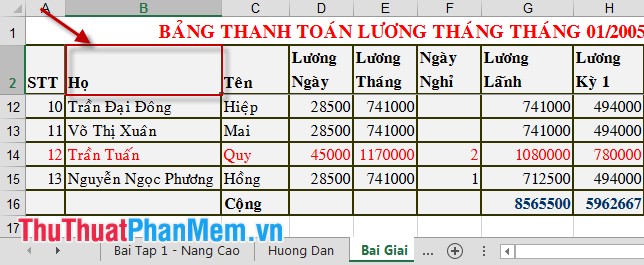 How to fix columns and headlines in Excel Picture 4