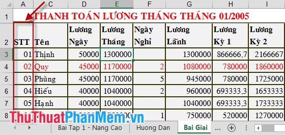 How to fix columns and headlines in Excel Picture 7