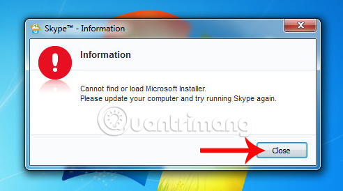 How to fix errors Cannot find or load Microsoft Installer to install Skype Picture 1