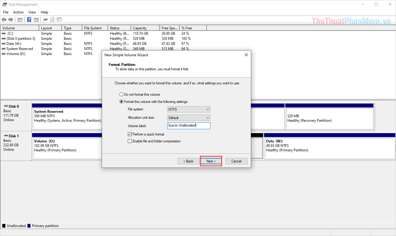 How to fix hard drive Unallocated Picture 13