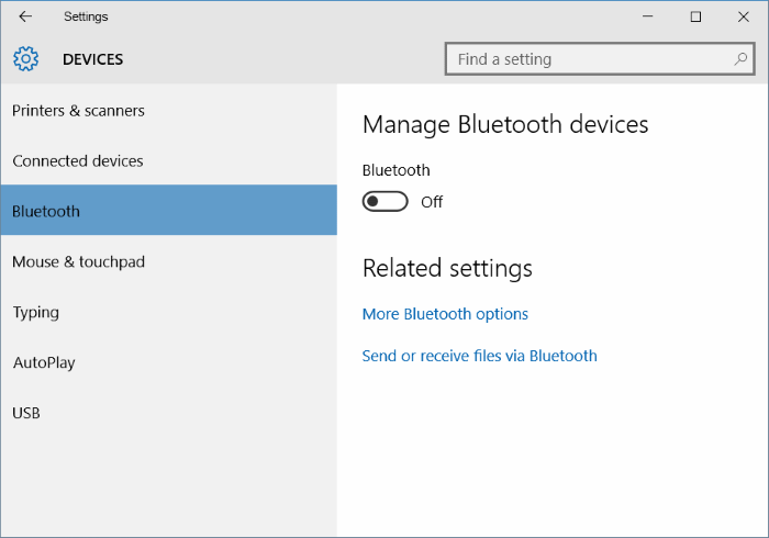 How to fix lost Bluetooth error on Windows 10 Settings settings Picture 5