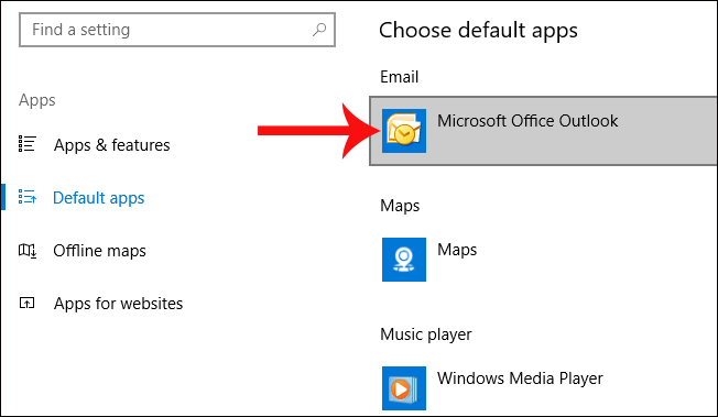 How to fix Outlook There is no associated program email on Windows 10 Picture 7