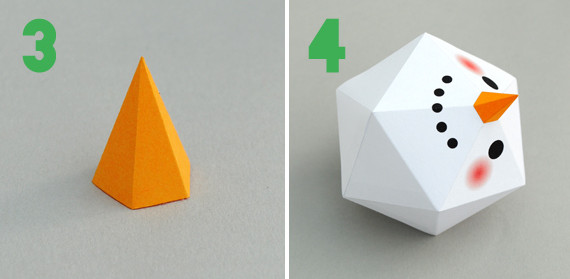 How to fold snowman with Christmas decoration paper very toxic Picture 4