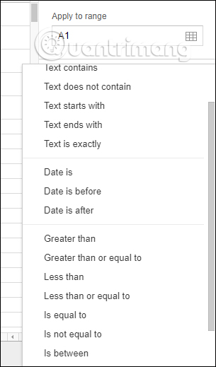 How to format conditional cells in Google Sheets Picture 3