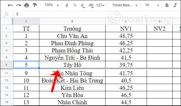How to freeze, hide rows and columns in Google Sheets Picture 5