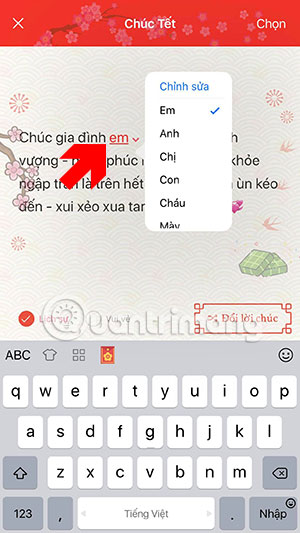 How to get a sample of Tet greetings is available on Labankey Picture 3