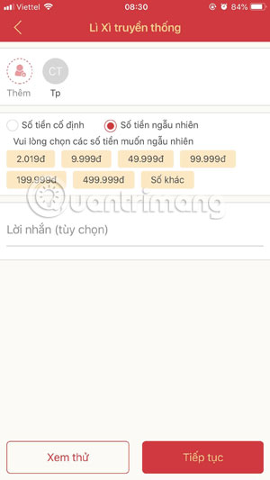 How to give lucky money to friends and relatives by e-wallet Momo Picture 7