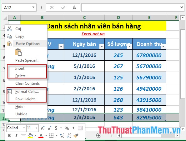 How to handle cells, columns, rows in a spreadsheet in Excel Picture 14