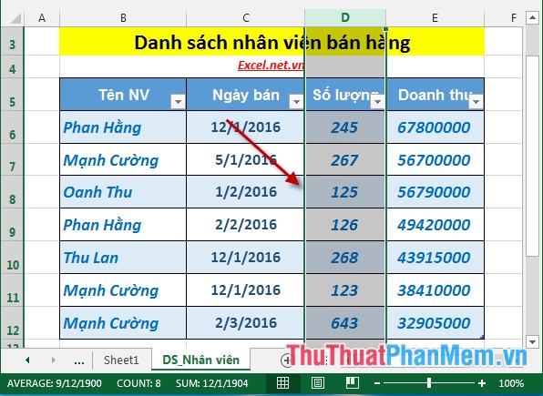 How to handle cells, columns, rows in a spreadsheet in Excel Picture 6