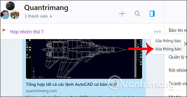 How to hang notifications on the Zalo PC chat group Picture 4